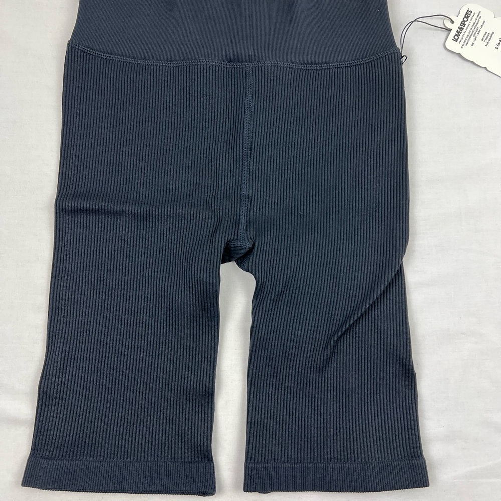 Love & Sports Ribbed Bike Shorts size S 4-6 color black - Picture 5 of 5